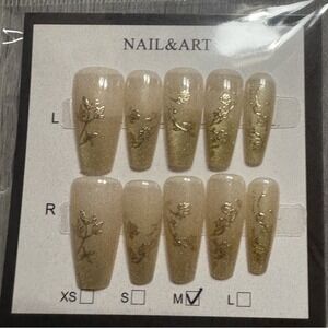 Gold Coffin‎ Press On Nails
